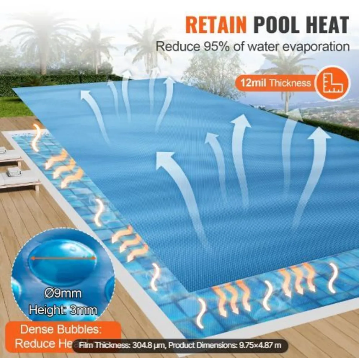 Solar Pool Cover, 32 x 16 ft Rectangle - Image 4