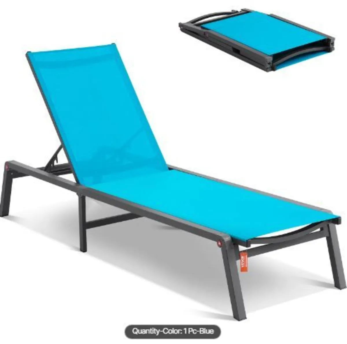 Chaise Lounge Chair Outdoor, Aluminum - Image 4