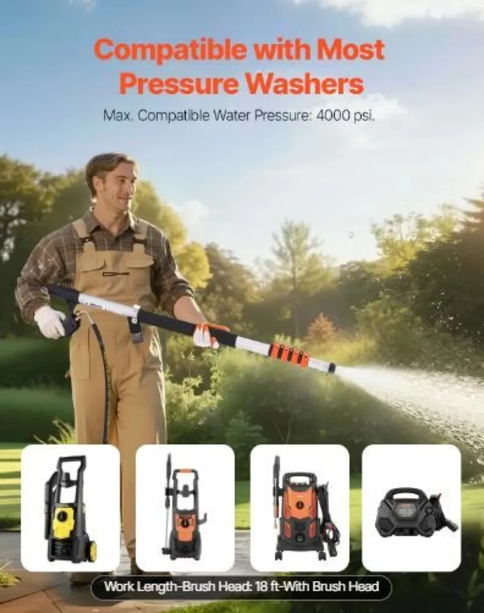 Pressure Washer Telescoping Wand, 18 ft - Image 2