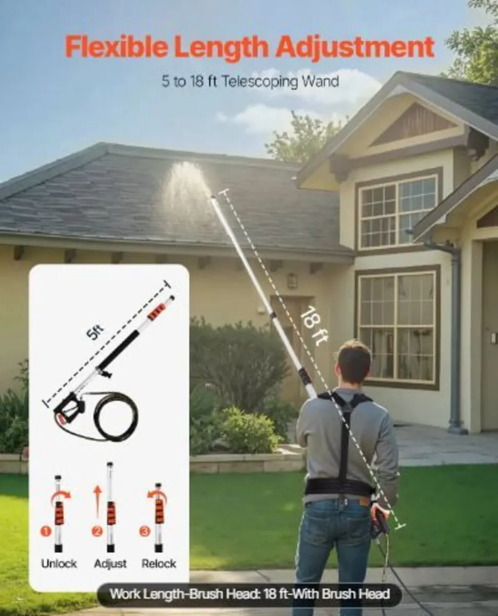 Pressure Washer Telescoping Wand, 18 ft - Image 3