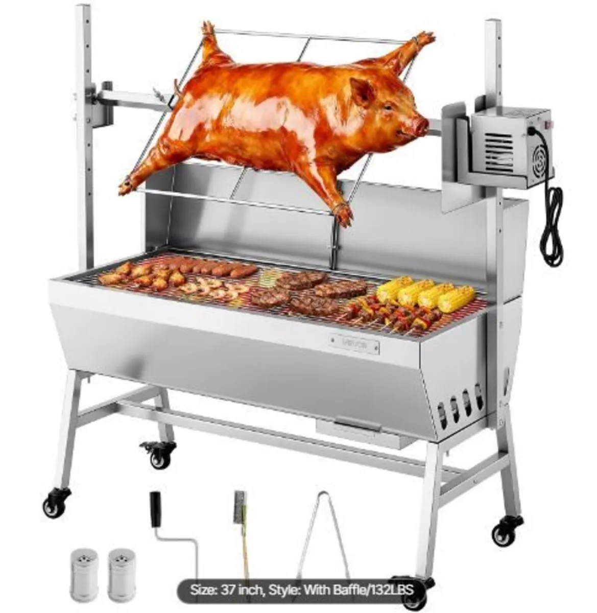 Rotisserie Grill, 38W BBQ Outdoor Pig & Lamb - Image 1