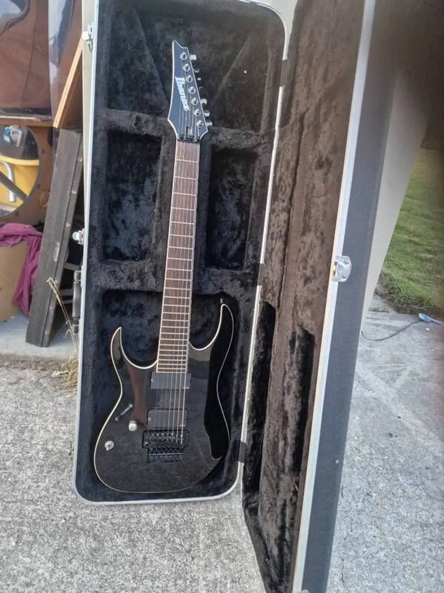 Left Handed 7 String  Ibanez RGIR27FE fitted with floyde rose and emgs - Image 1