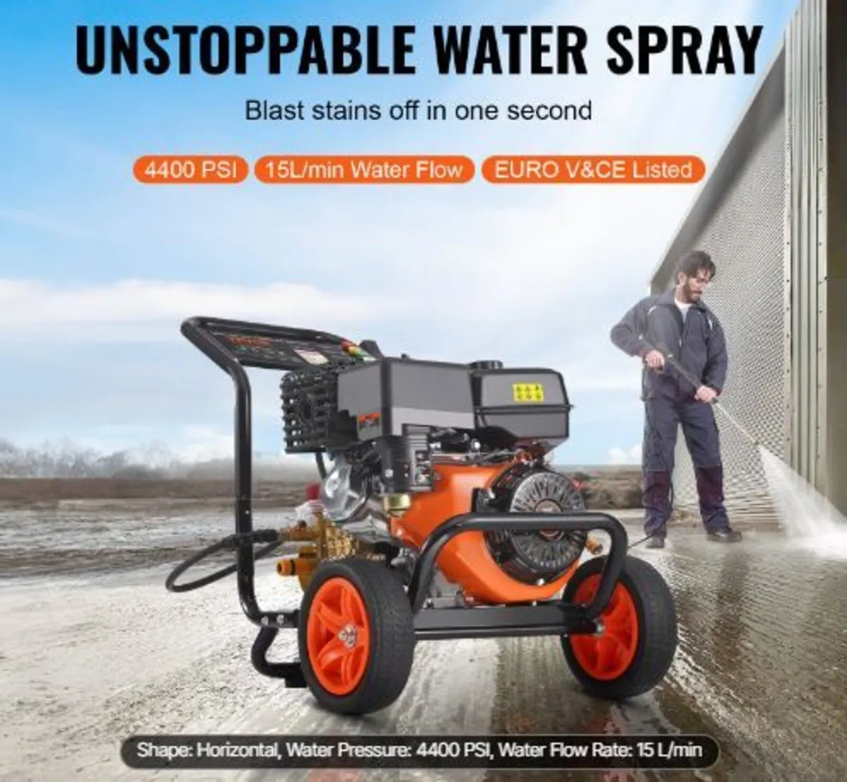 Gas Pressure Washer, 4400 PSI 15L/min - Image 1