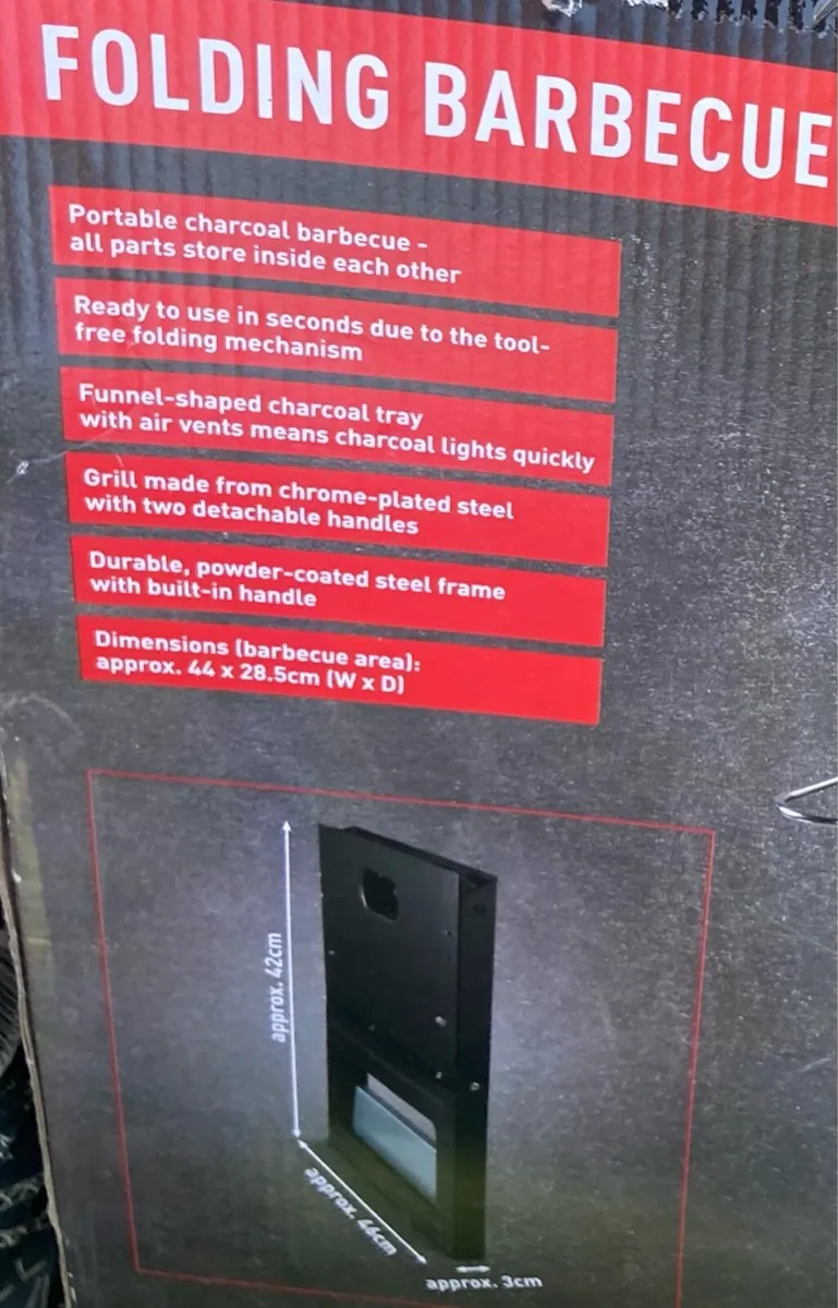 Foldable BBQ grill + 3 trays of instant BBQ + coal - Image 4
