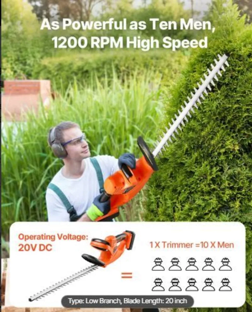 Electric Hedge Trimmer, 1200 RPM - Image 2
