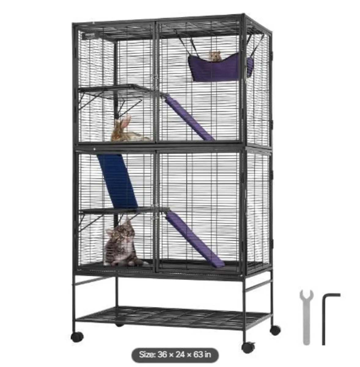 164.1 cm Metal Small Animal Cage 4-Tier - Image 4