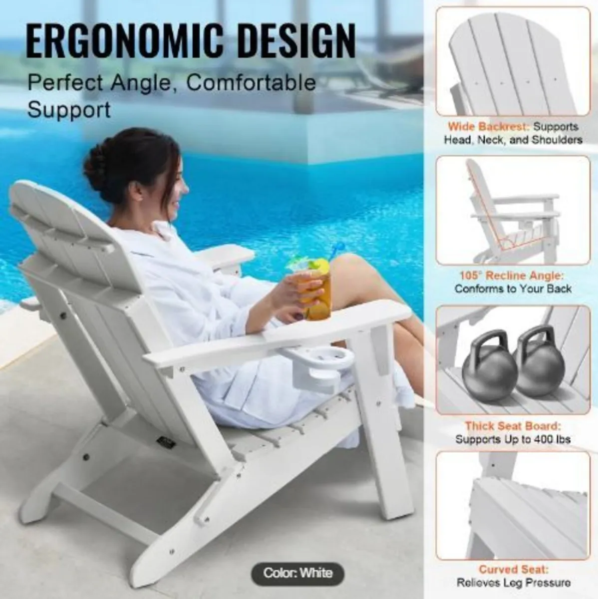 Adirondack Chair Plastic, Set of 2 - Image 2