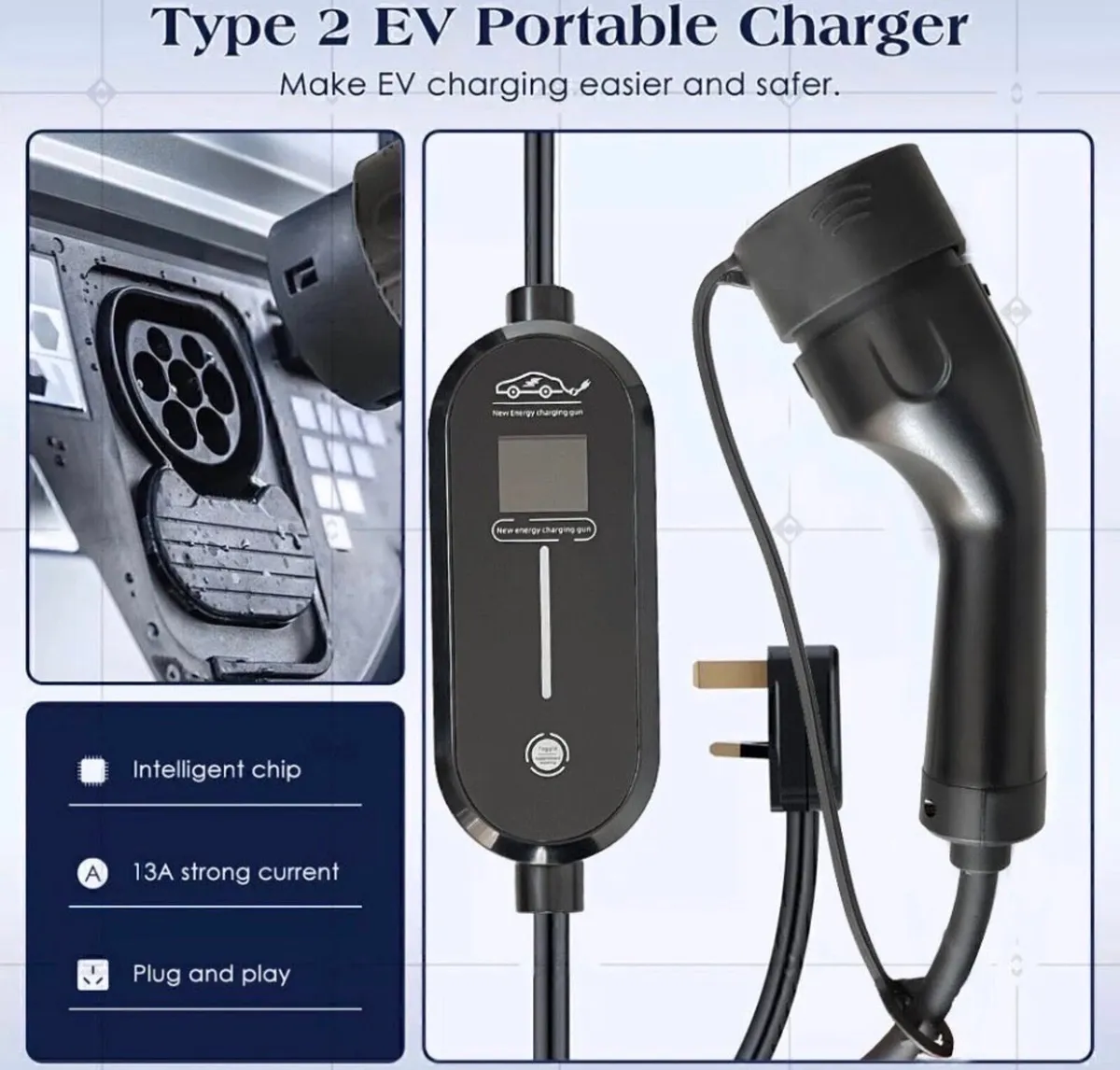 NEW Type 2 EV Charging Cable Granny Charger 5Metre - Image 3