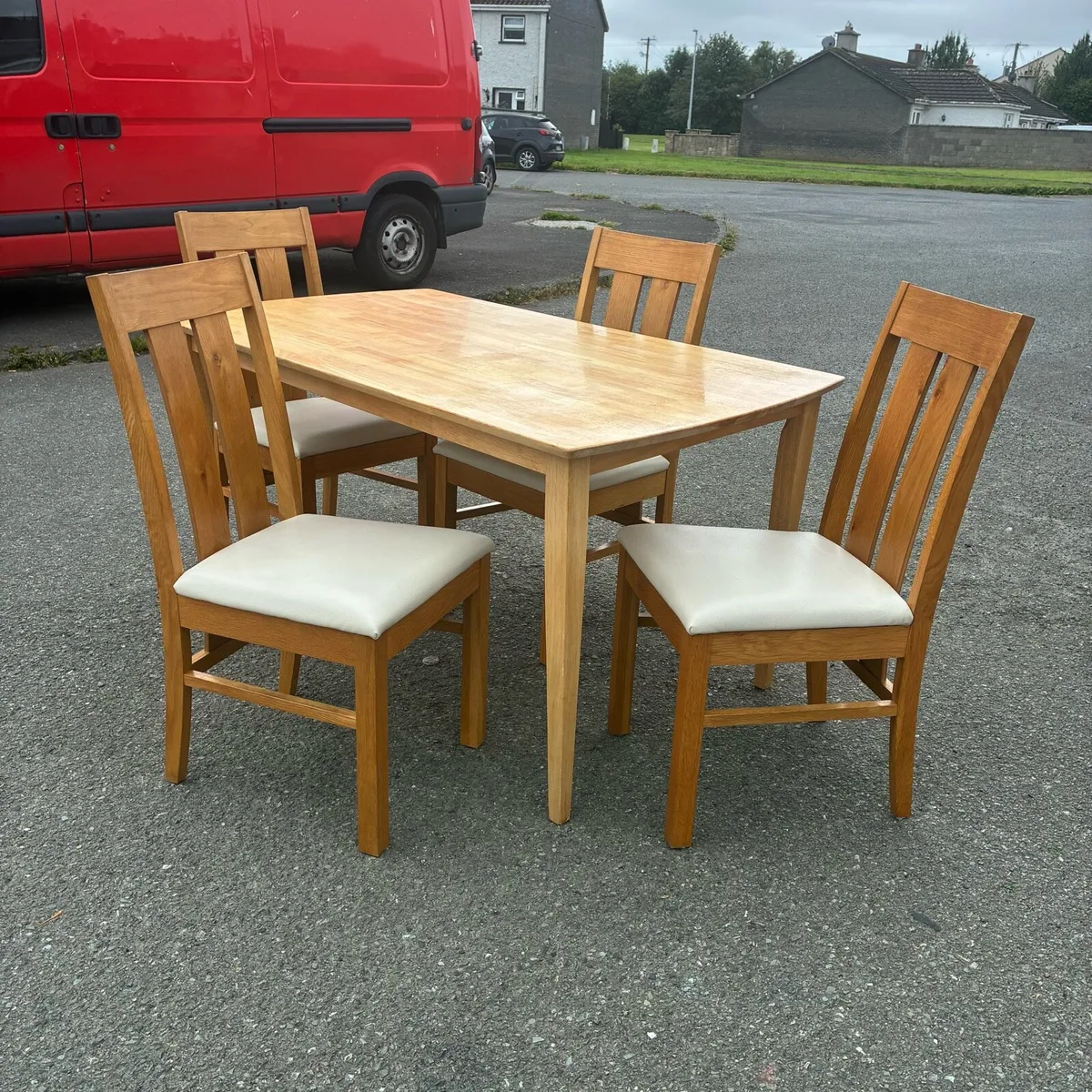 Solid Table & 4 Chairs - Image 1