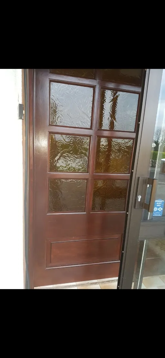 Teak Door and Side Glass - Image 1
