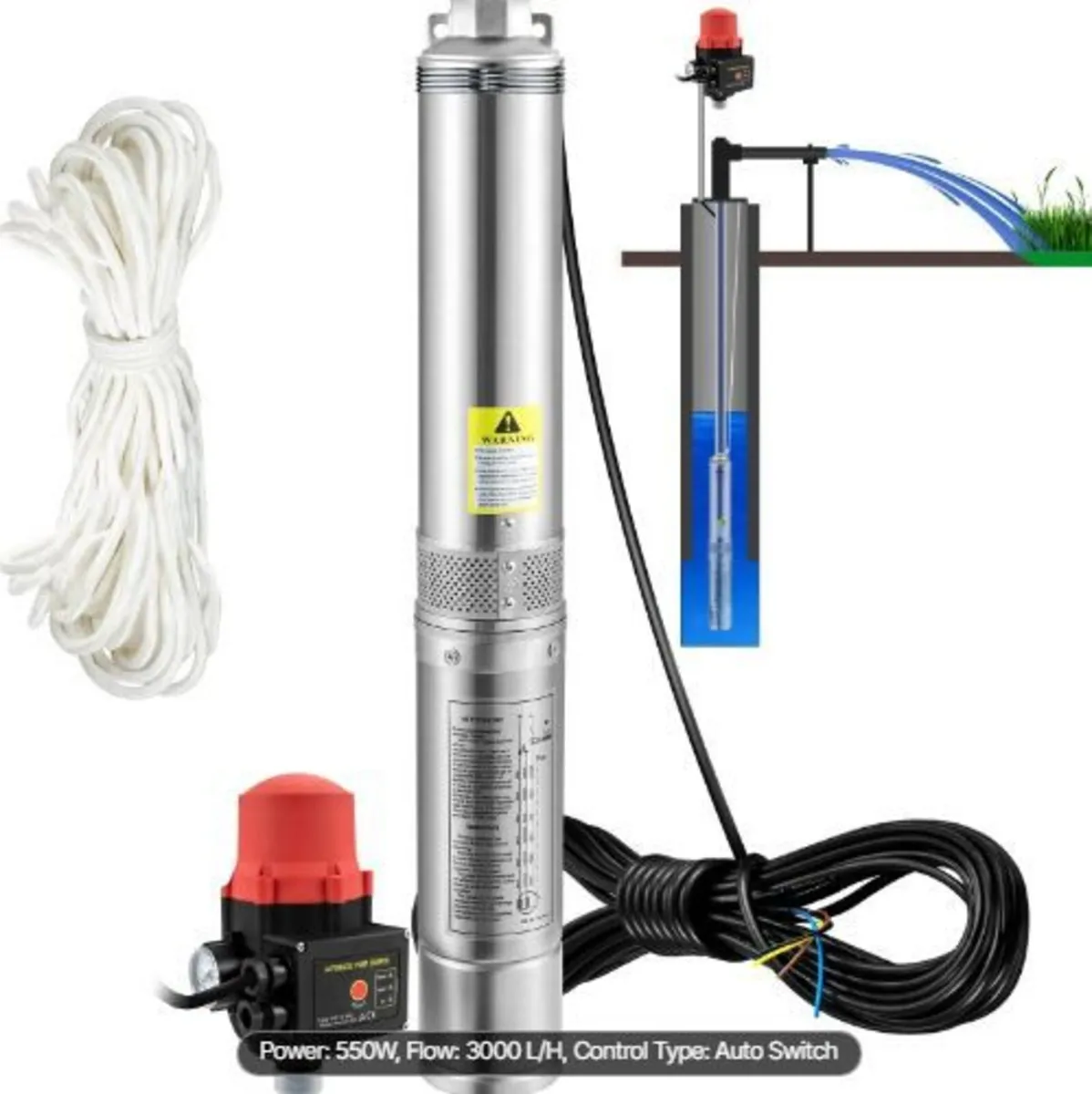 Deep Well Submersible Pump, 550W - Image 3