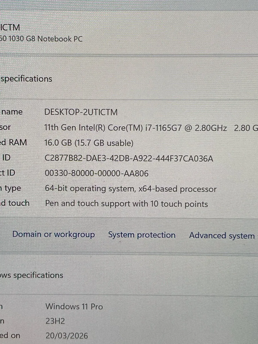 HP laptop 4K screen i7 pro Touchscreen - Image 4