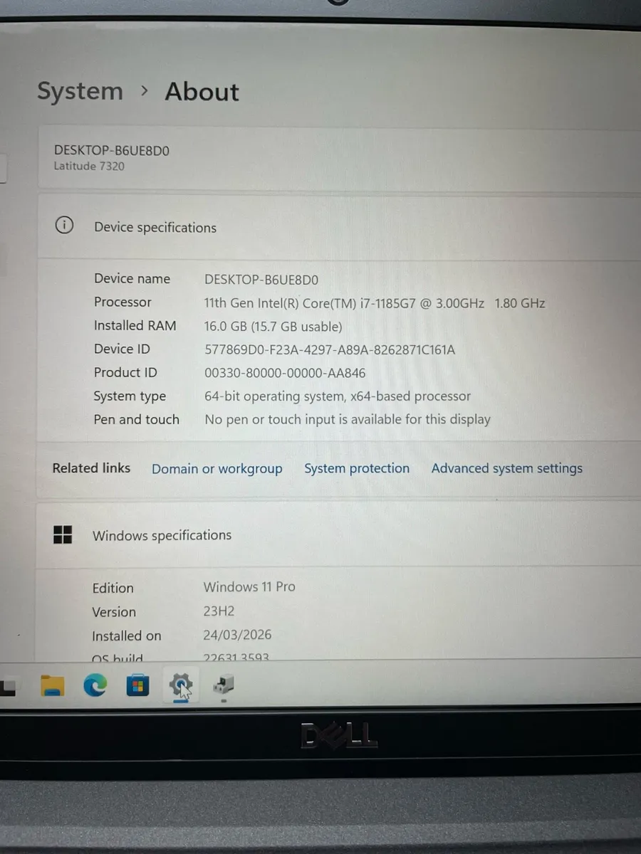 Dell laptop i7 pro 16/256 w11 - Image 4