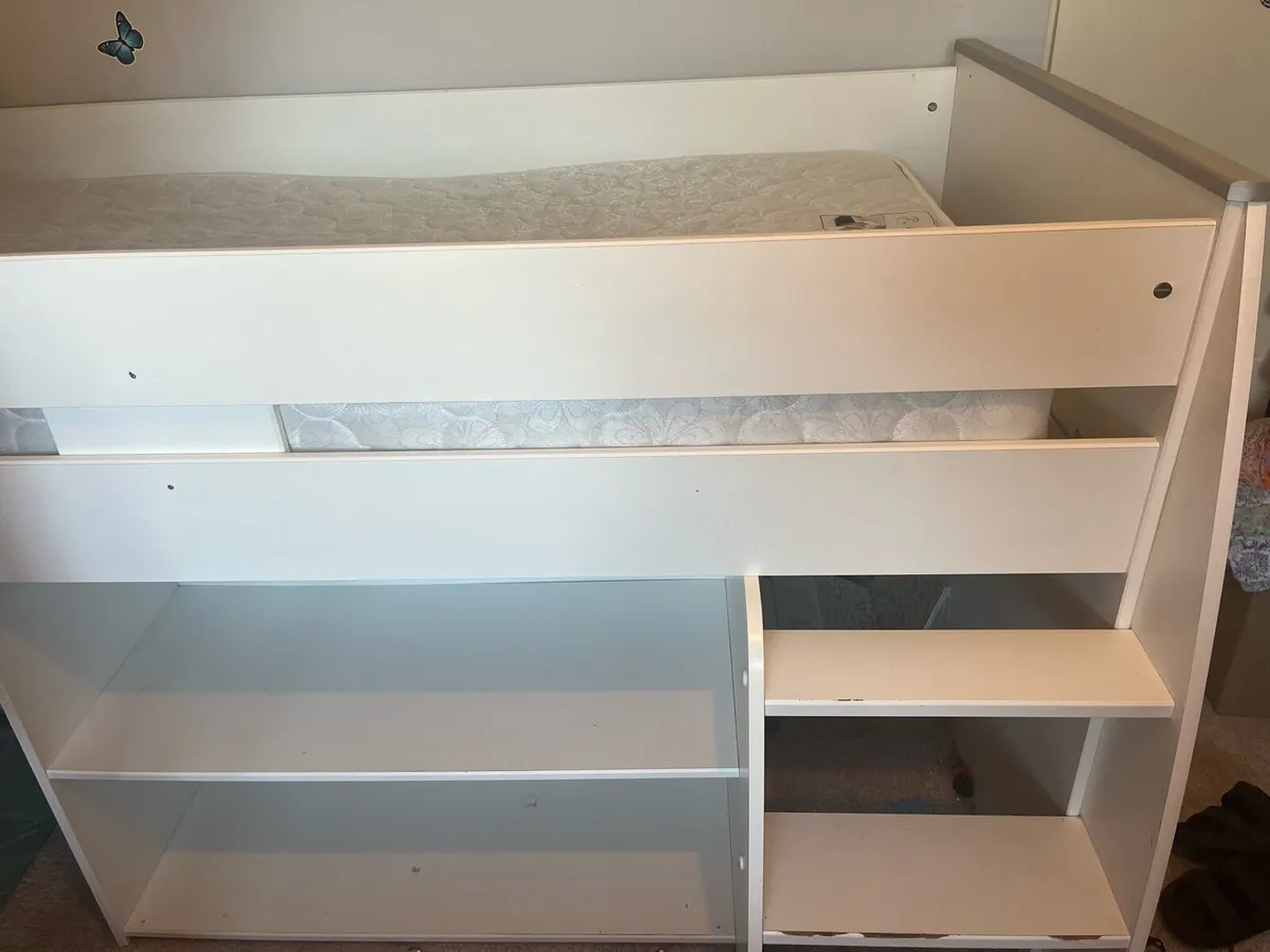 Midsleeper single bed + mattress - Image 1