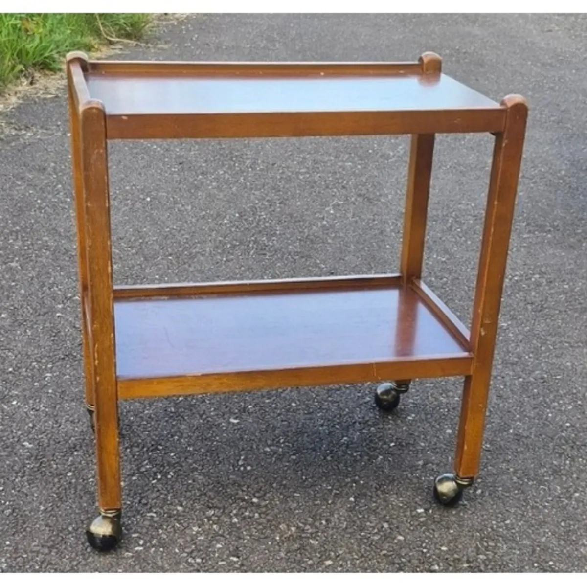 A vintage teak service trolley. - Image 1