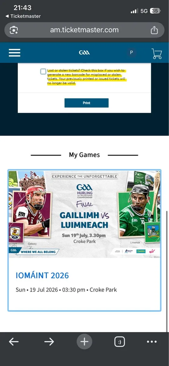 All Ireland two hill tickets Swap