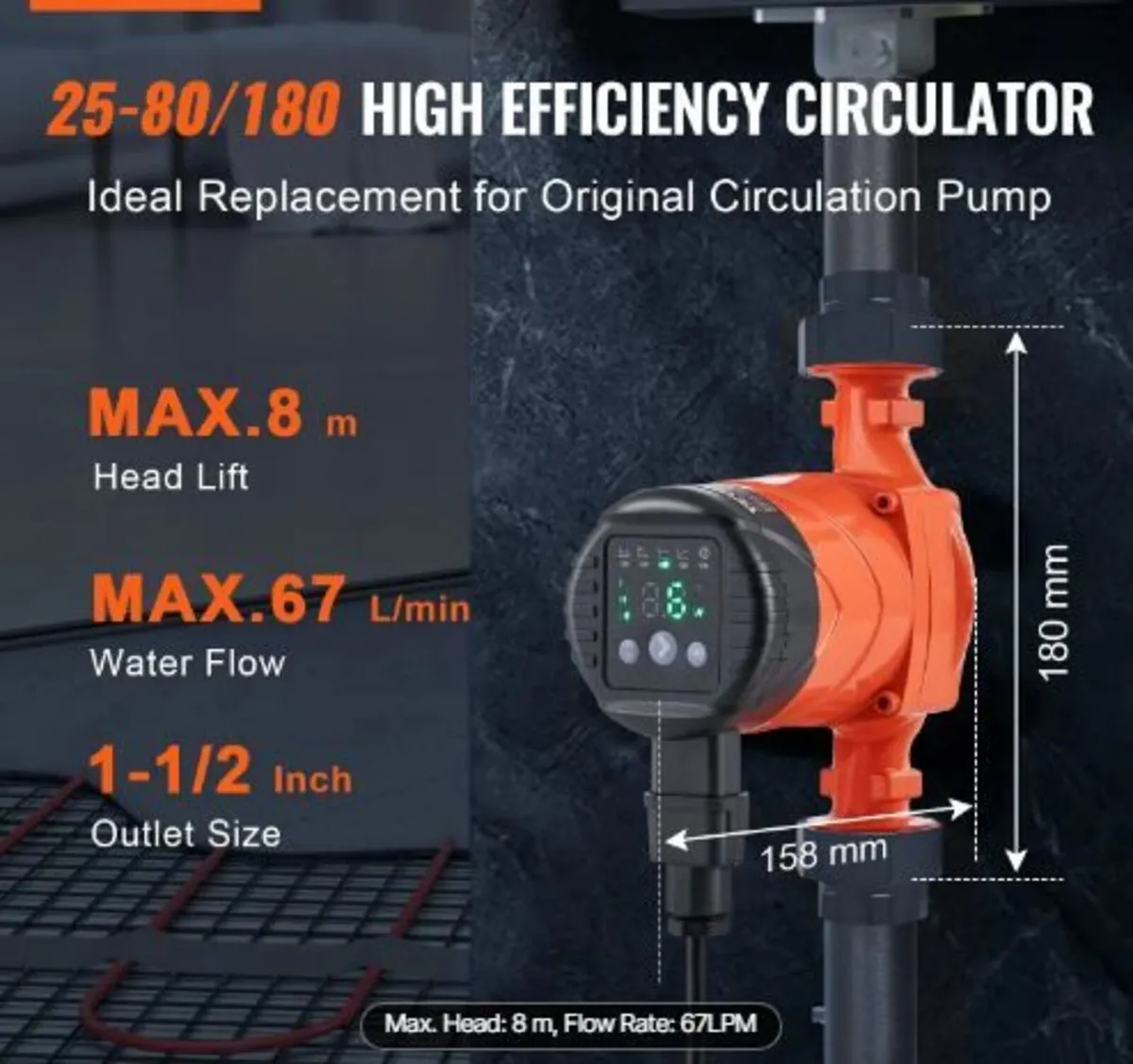 Hot Water Recirculating Pump, 220V - Image 2