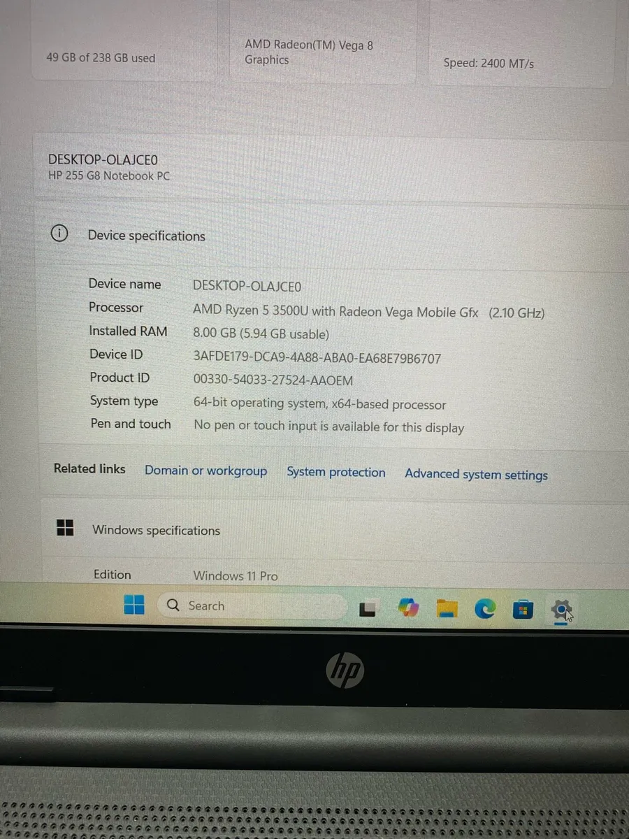 HP laptop Ryzen pro 2gb graphics - Image 4