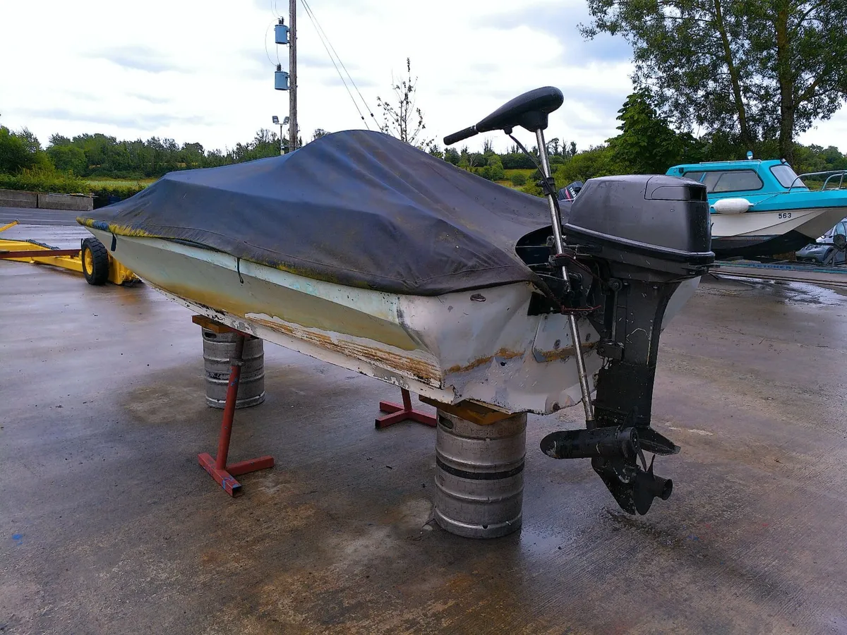 14 foot speedboat (conversion) with trailer. - Image 4