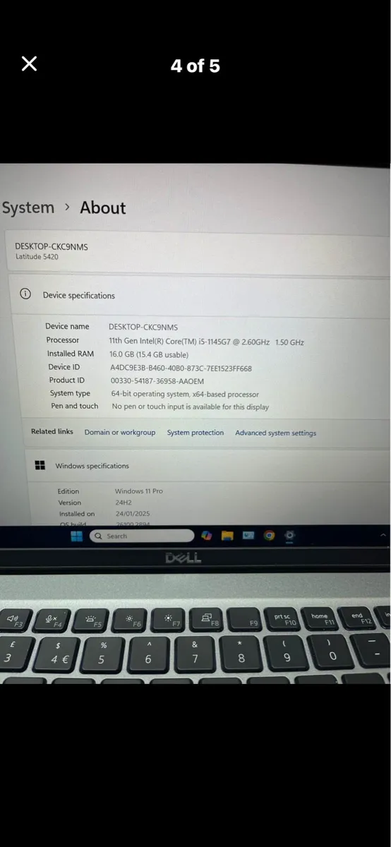 Dell laptop i5 pro 16/256 windows 11 - Image 4