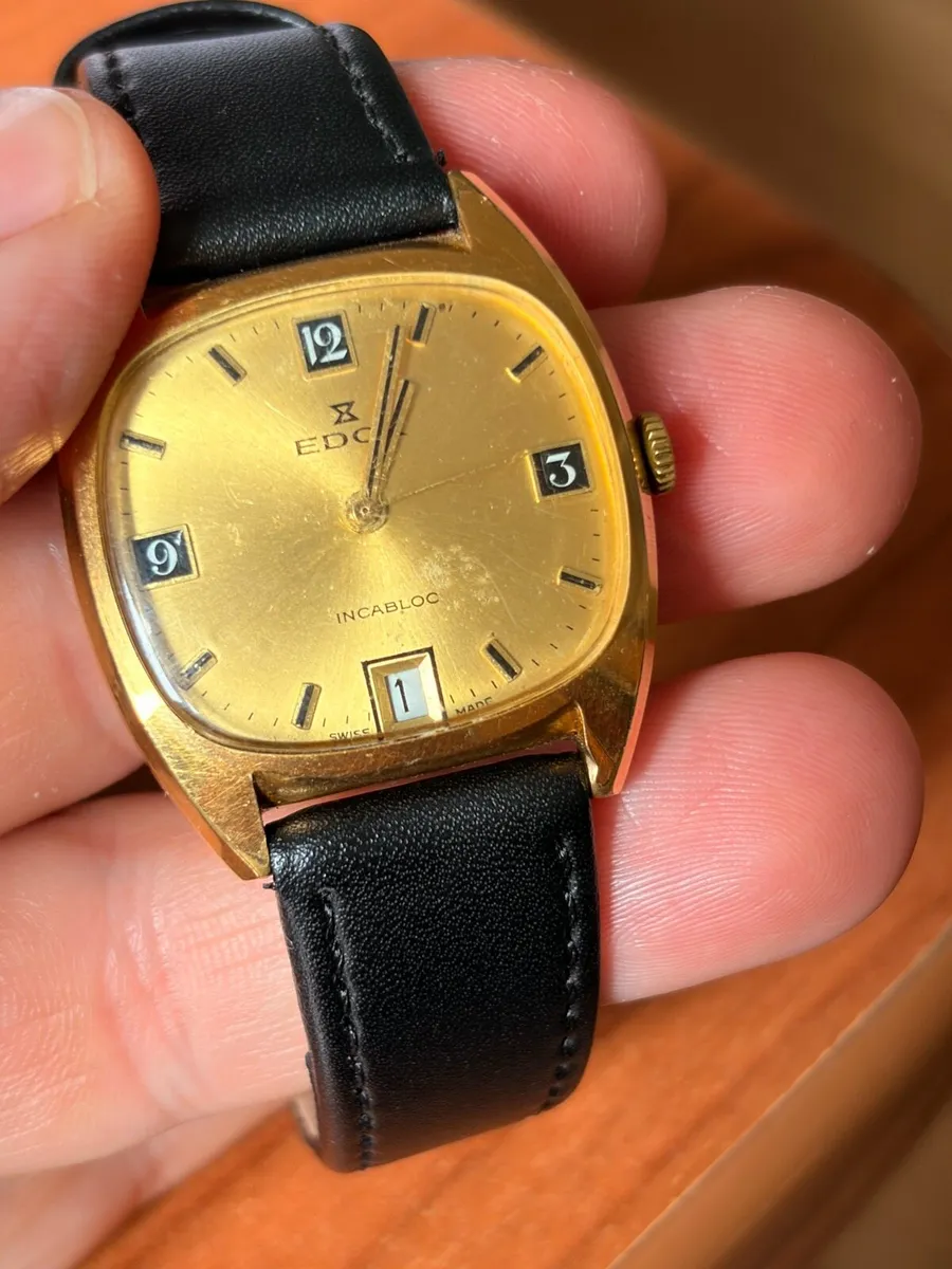 Vintage Endox Incabloc Manual Wind Gold Plated - Image 1