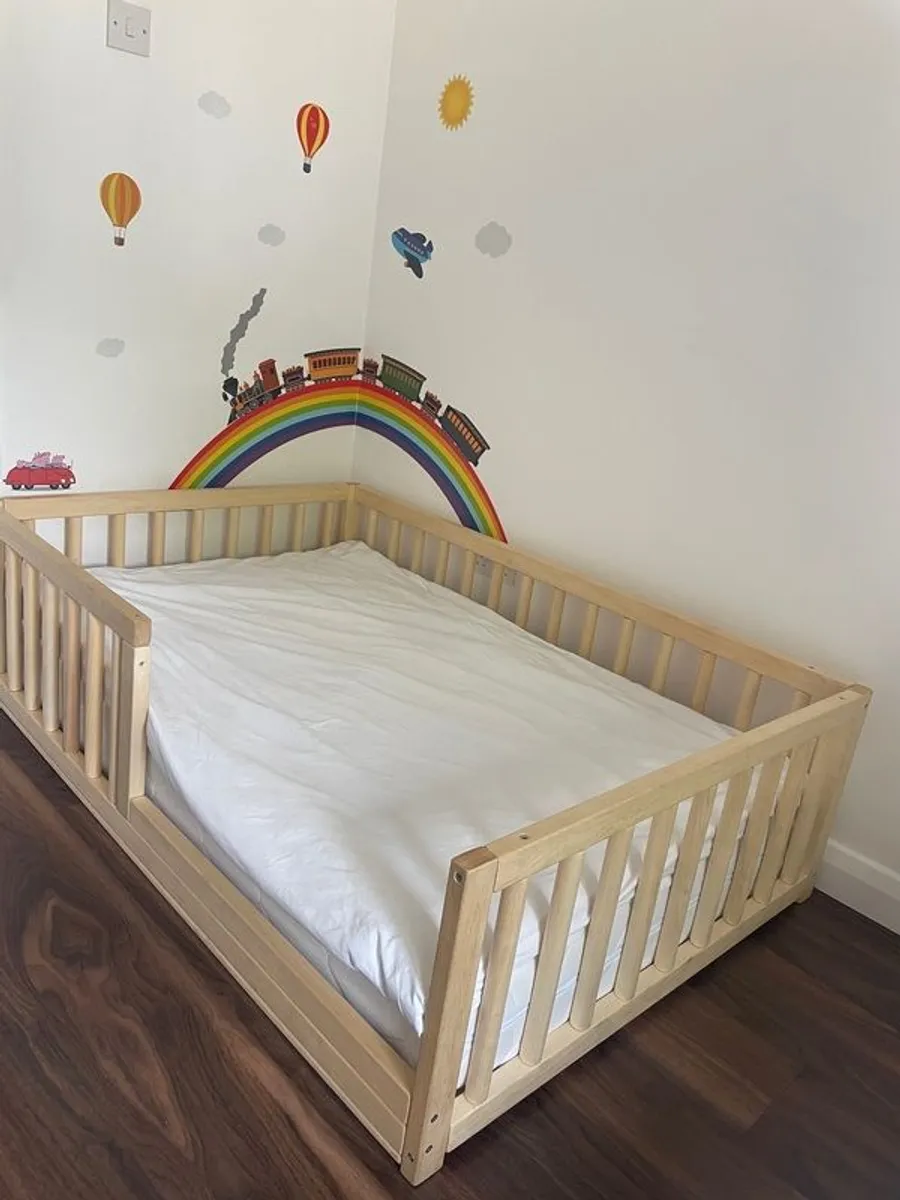 Gorgeous wooden toddler bed and brand new unused high quality mattress - Image 2