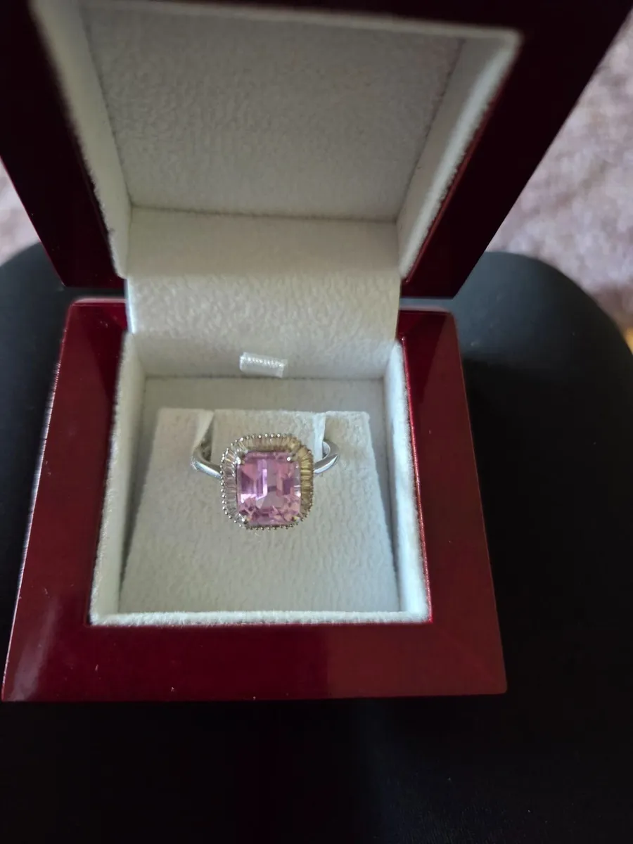 Kunzite platinum ring - Image 3