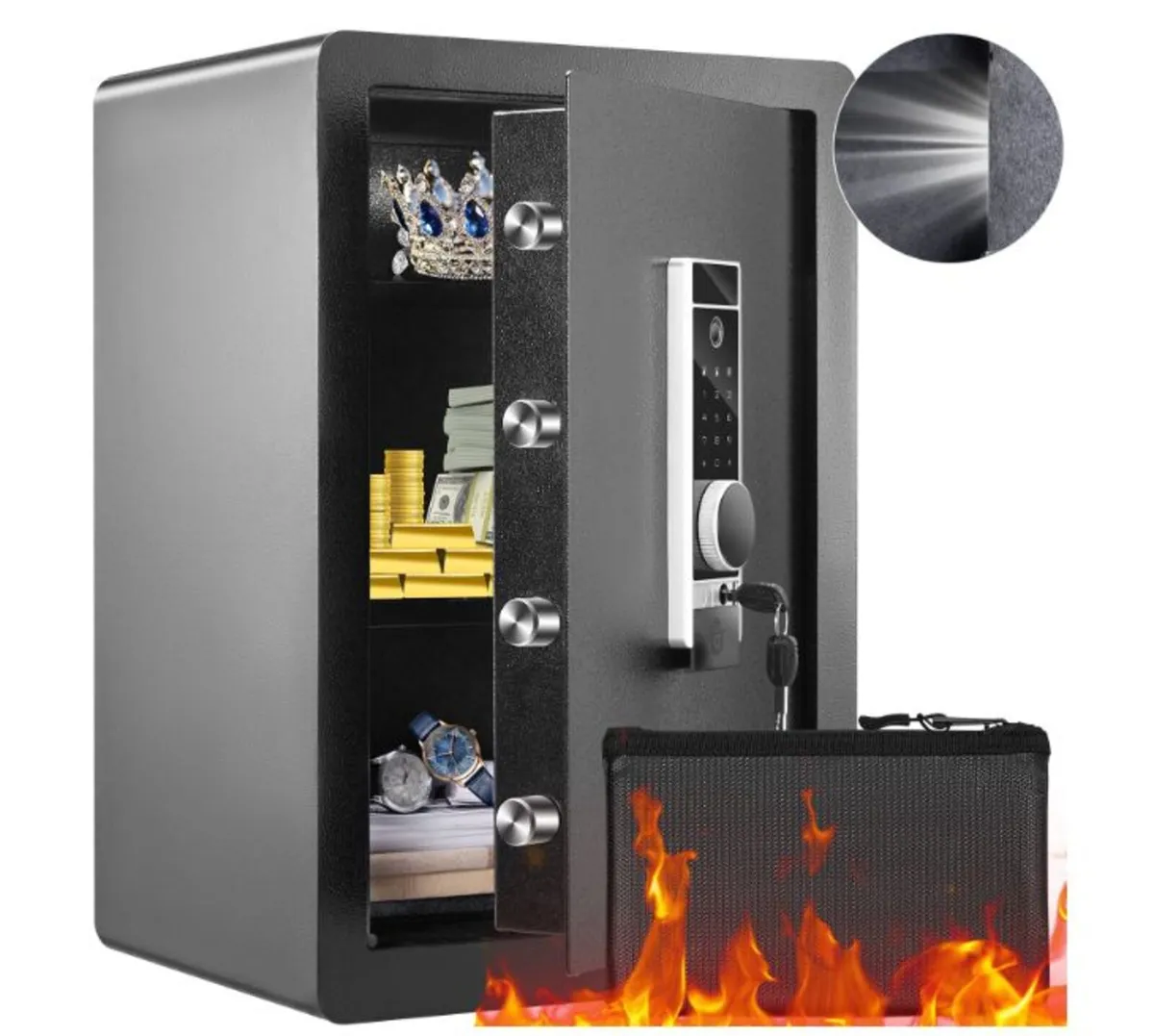 Pass+Key+Fingerprint 2.2Cubic Ft Security Safe Box - Image 1