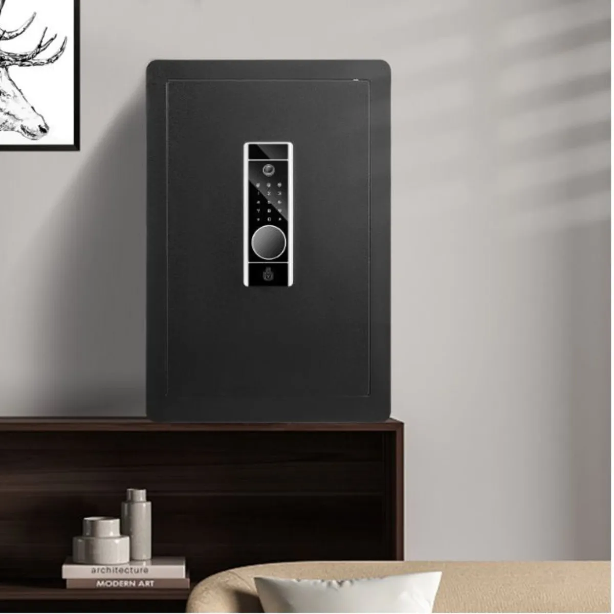 Pass+Key+Fingerprint 2.2Cubic Ft Security Safe Box - Image 4