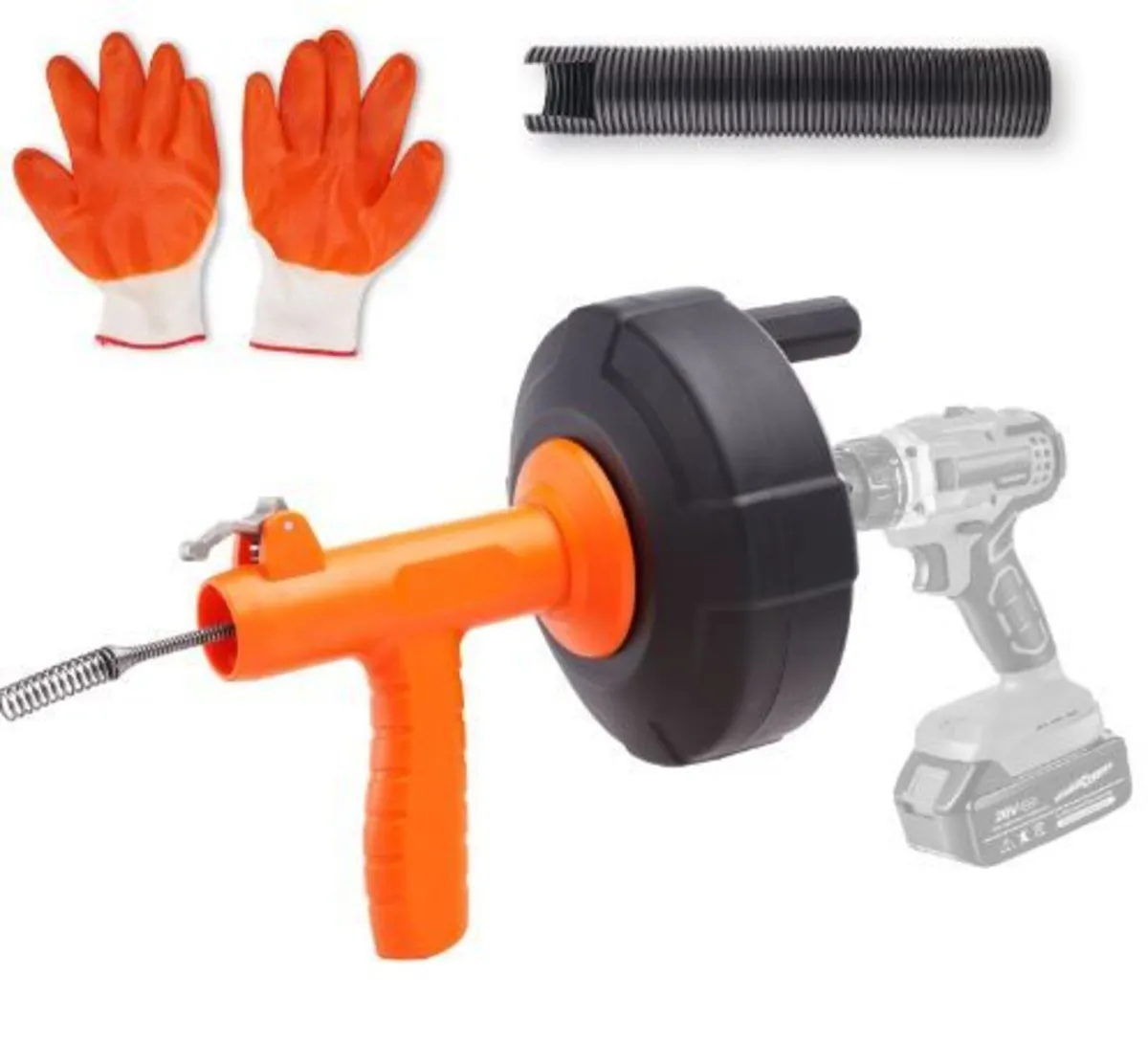 Drain Auger 762 cm, Plumbing Snake Auto Feed - Image 3