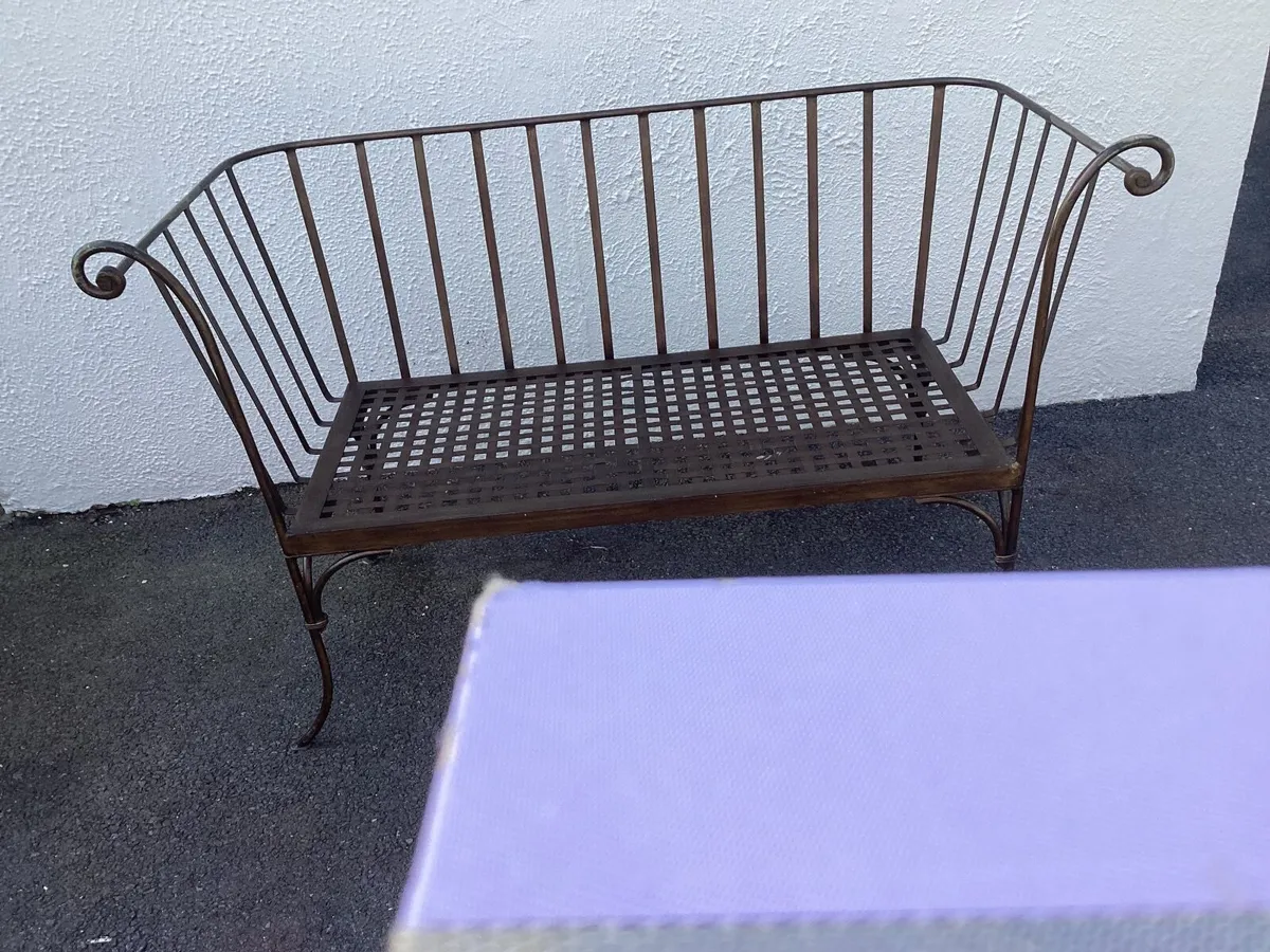 Wrought Iron Two Seater Garden Love Seat /Settee - Image 2
