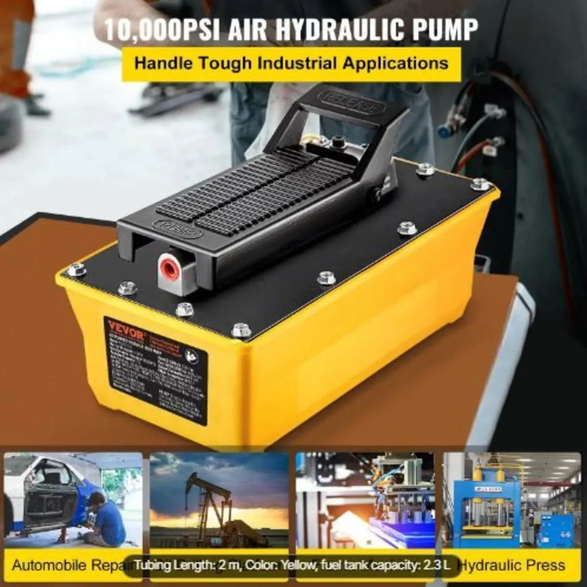 Air Hydraulic Pump, 10,000 PSI Hydraulic Foot - Image 3