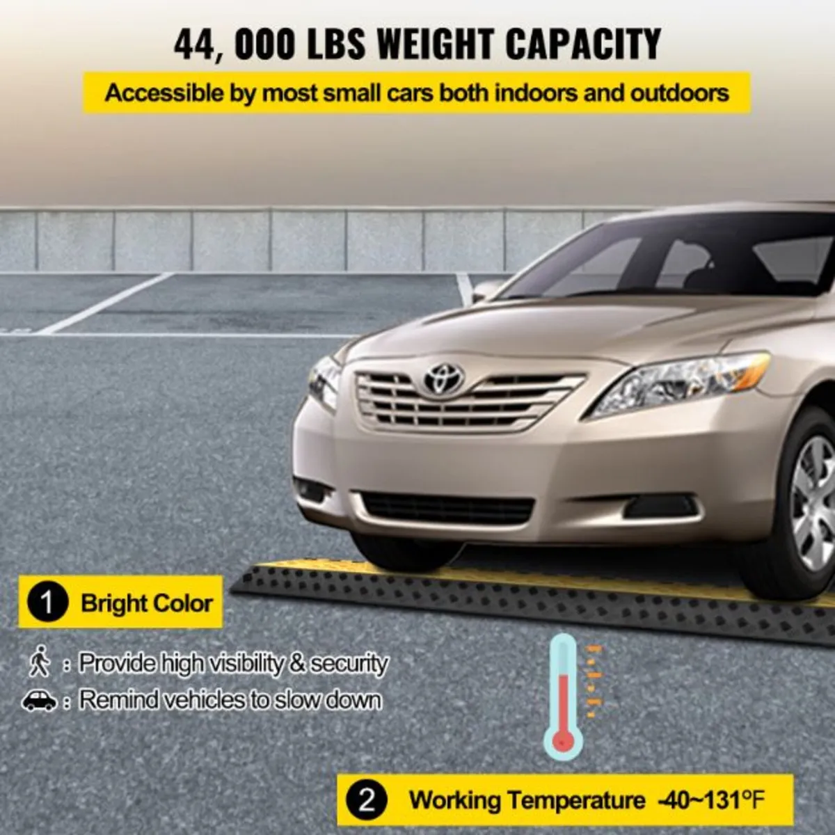 3 Channel Rubber Cable Protector Ramp, 2 x 2.3Inch - Image 4