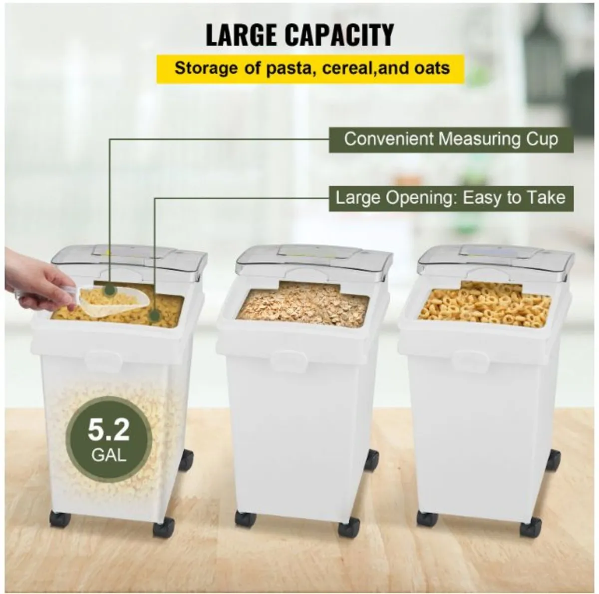 3 Pcs/Set of 5.5 Gallons Ingredient Storage Bin - Image 2
