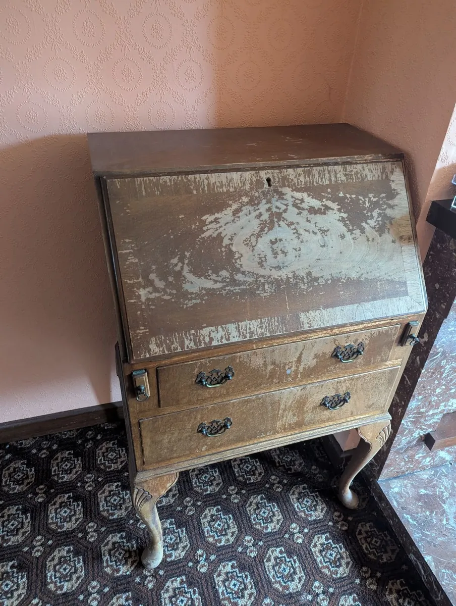 Antique Queen Anne writing table 1920's - Image 1