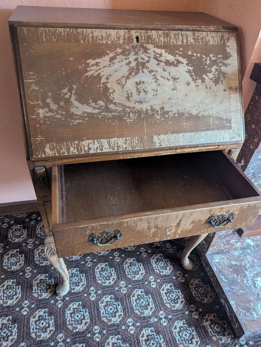 Antique Queen Anne writing table 1920's - Image 3