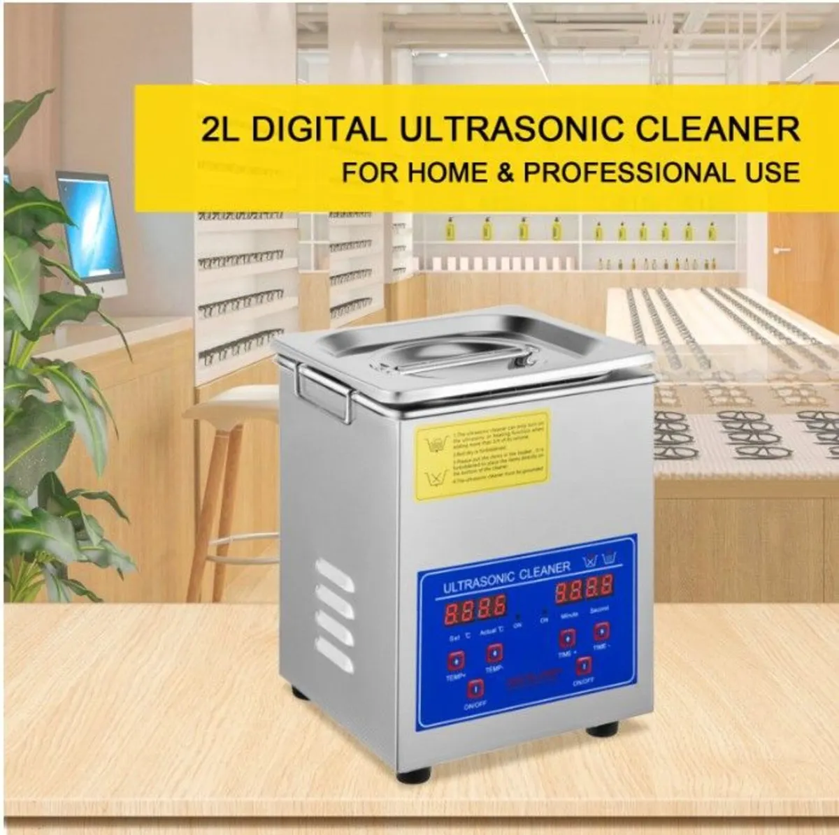 2L Stainless Steel Ultrasonic Cleaner with Timer - Image 2