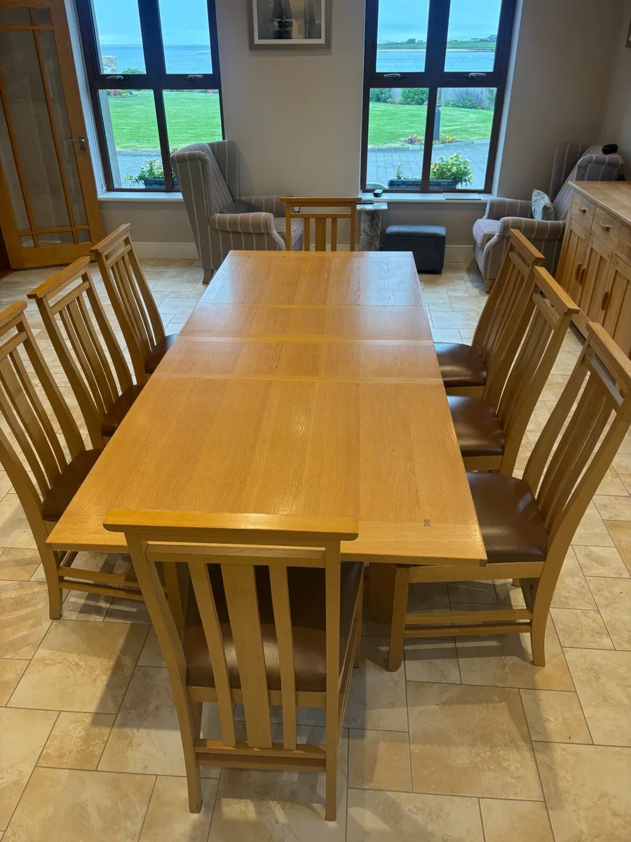 Kitchen table and 8 chairs. - Image 3