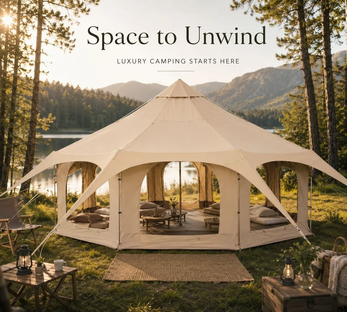 5m Canvas Bell Tent – Luxury Glamping Tent | Sleep - Image 1