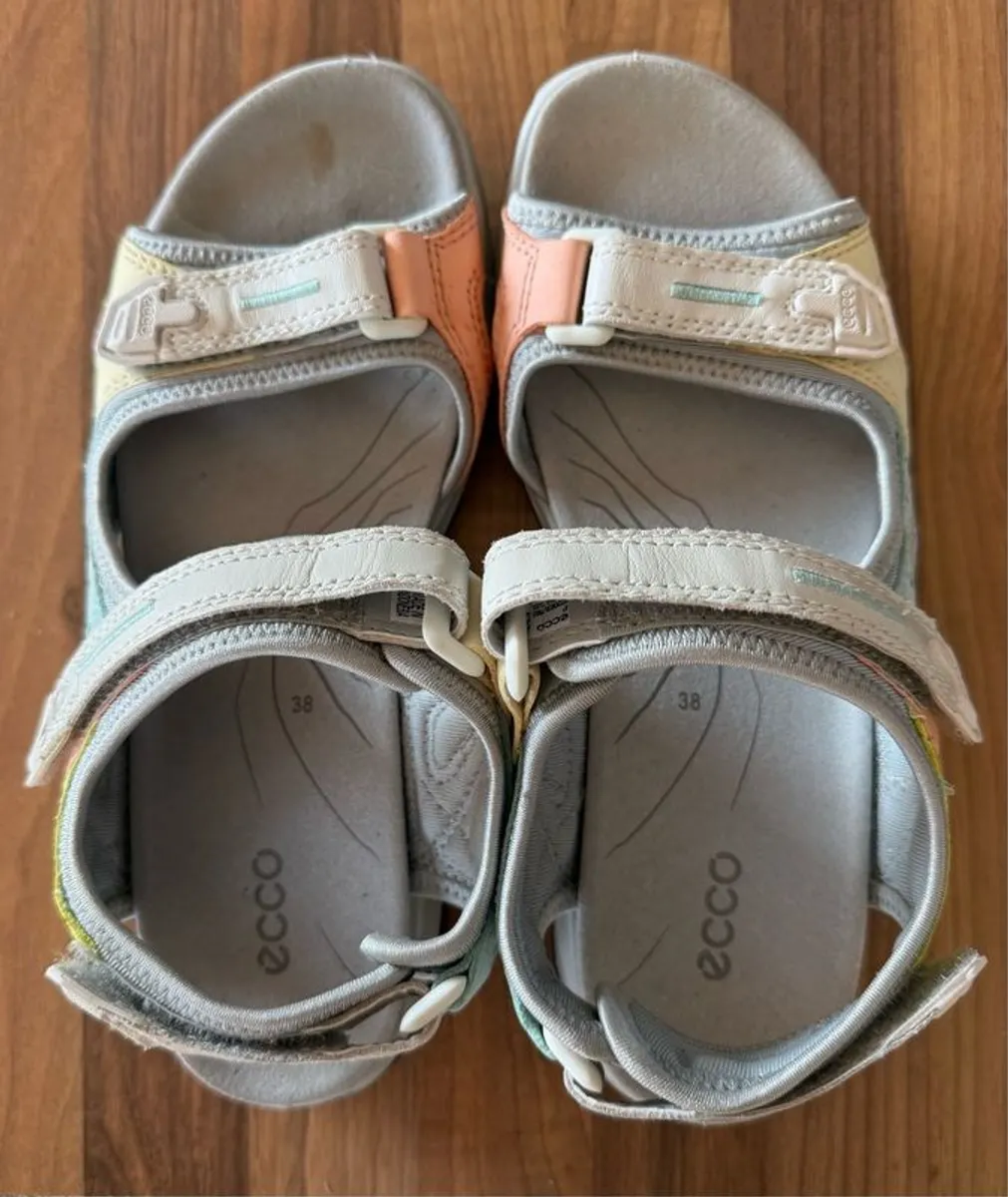 Pink / grey / white ecco sandles - Image 1