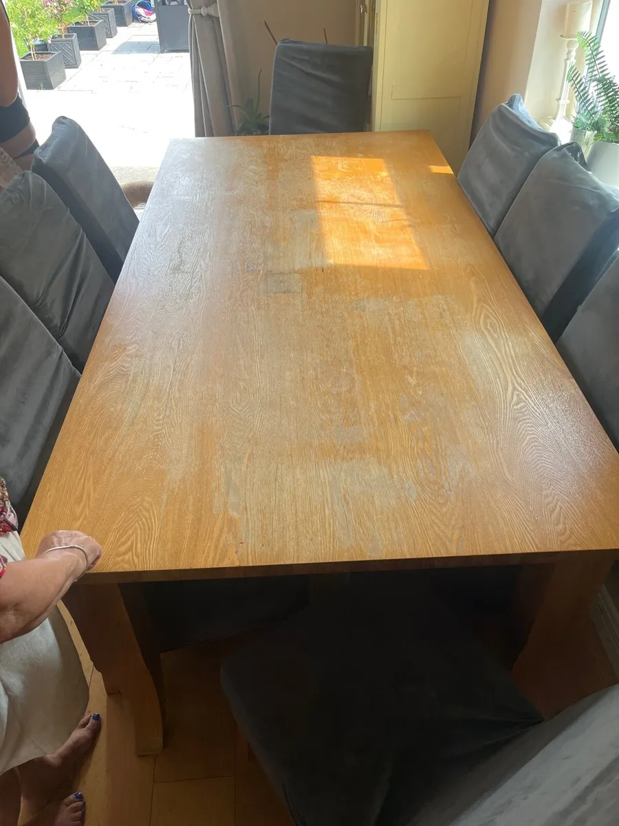 Oak Dining Table & 8 Chairs - Image 2