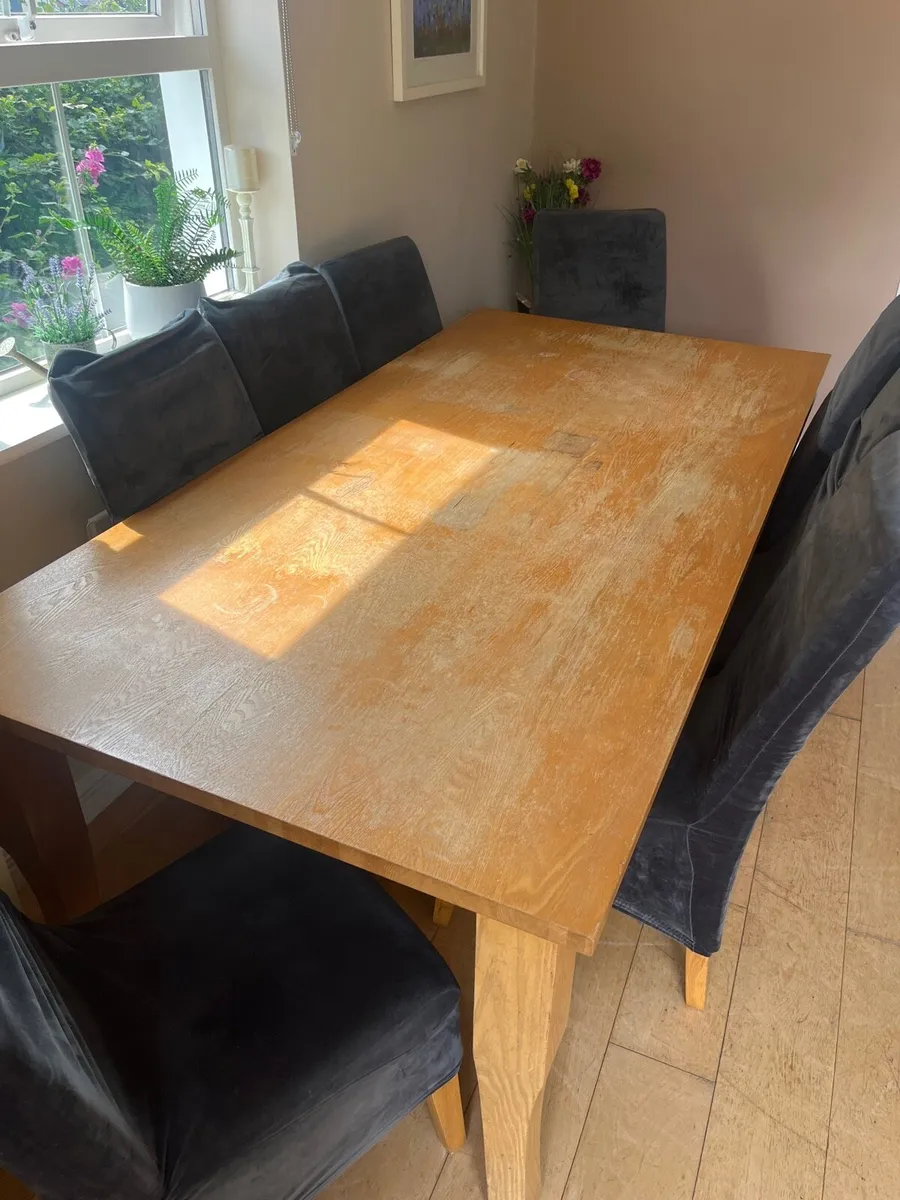 Oak Dining Table & 8 Chairs - Image 3