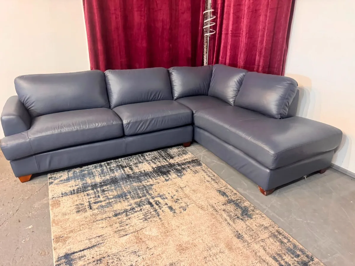 Premium Genuine Leather Corner Sofa – Fully Refurb - Image 2