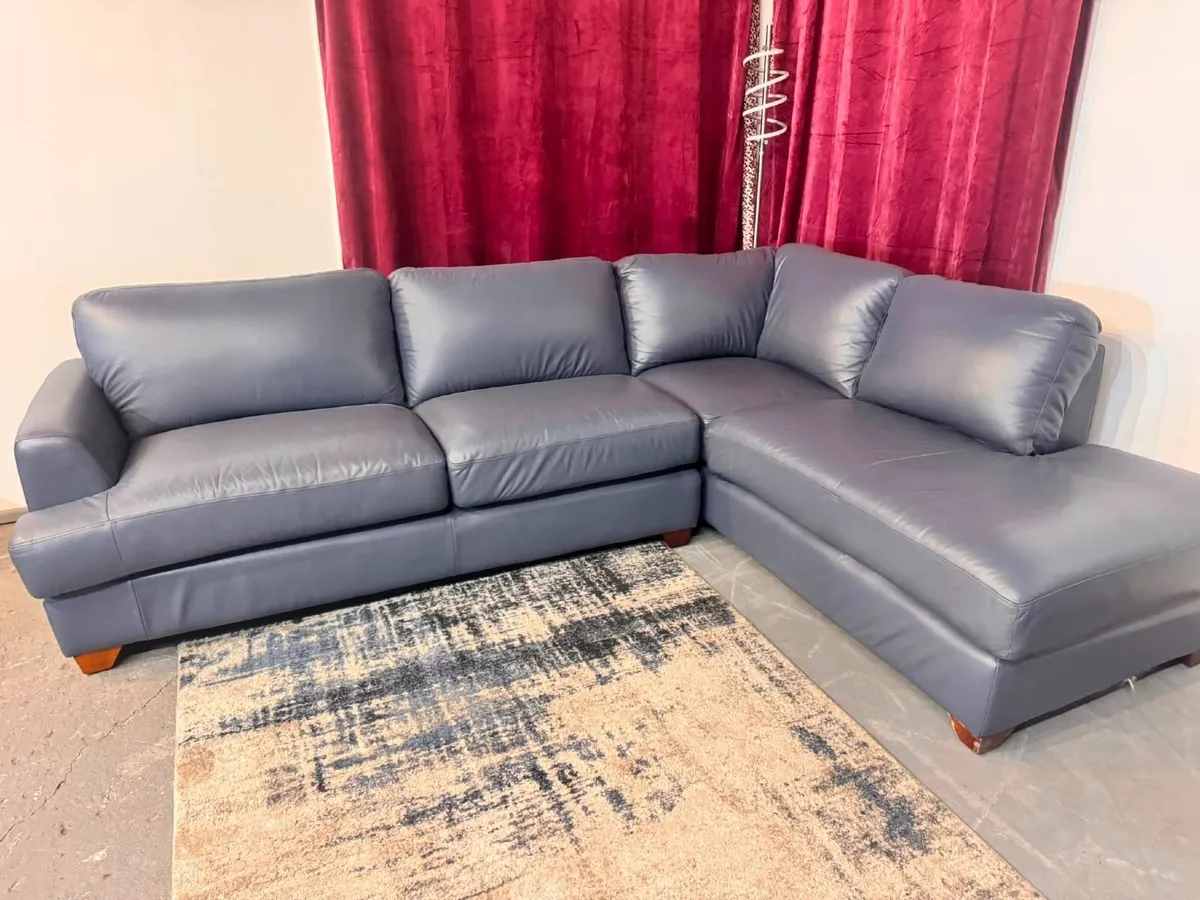 Premium Genuine Leather Corner Sofa – Fully Refurb - Image 3