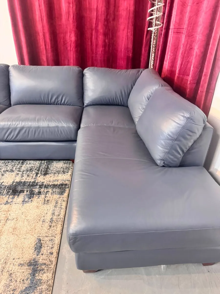 Premium Genuine Leather Corner Sofa – Fully Refurb - Image 4