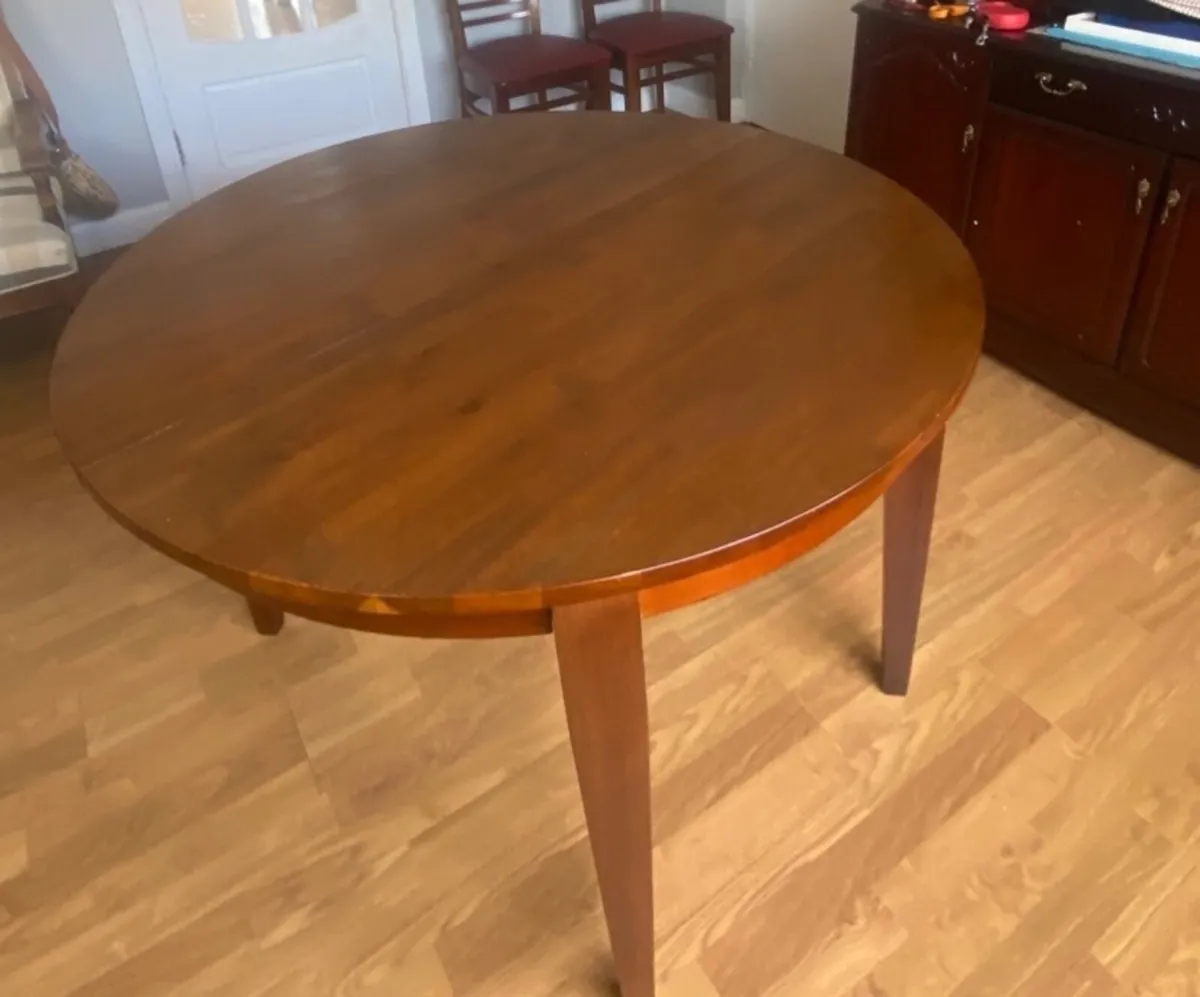 Extendable Oval Dining Table – Dark Wood – Excelle - Image 1