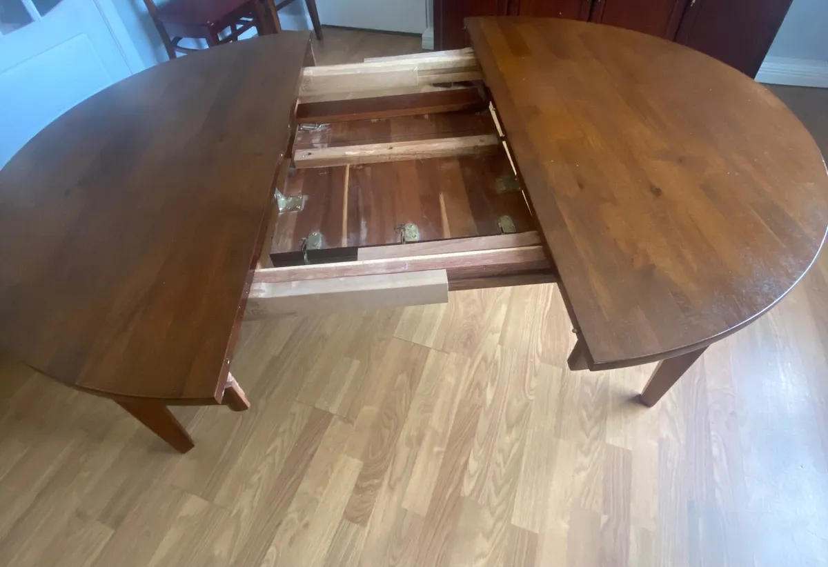 Extendable Oval Dining Table – Dark Wood – Excelle - Image 2