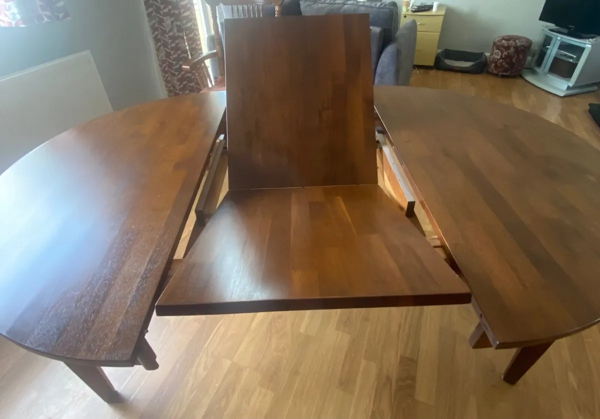 Extendable Oval Dining Table – Dark Wood – Excelle - Image 3