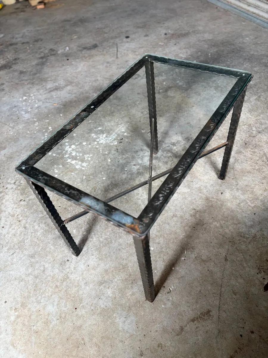 Wrought iron handmade coffee table. - Image 3