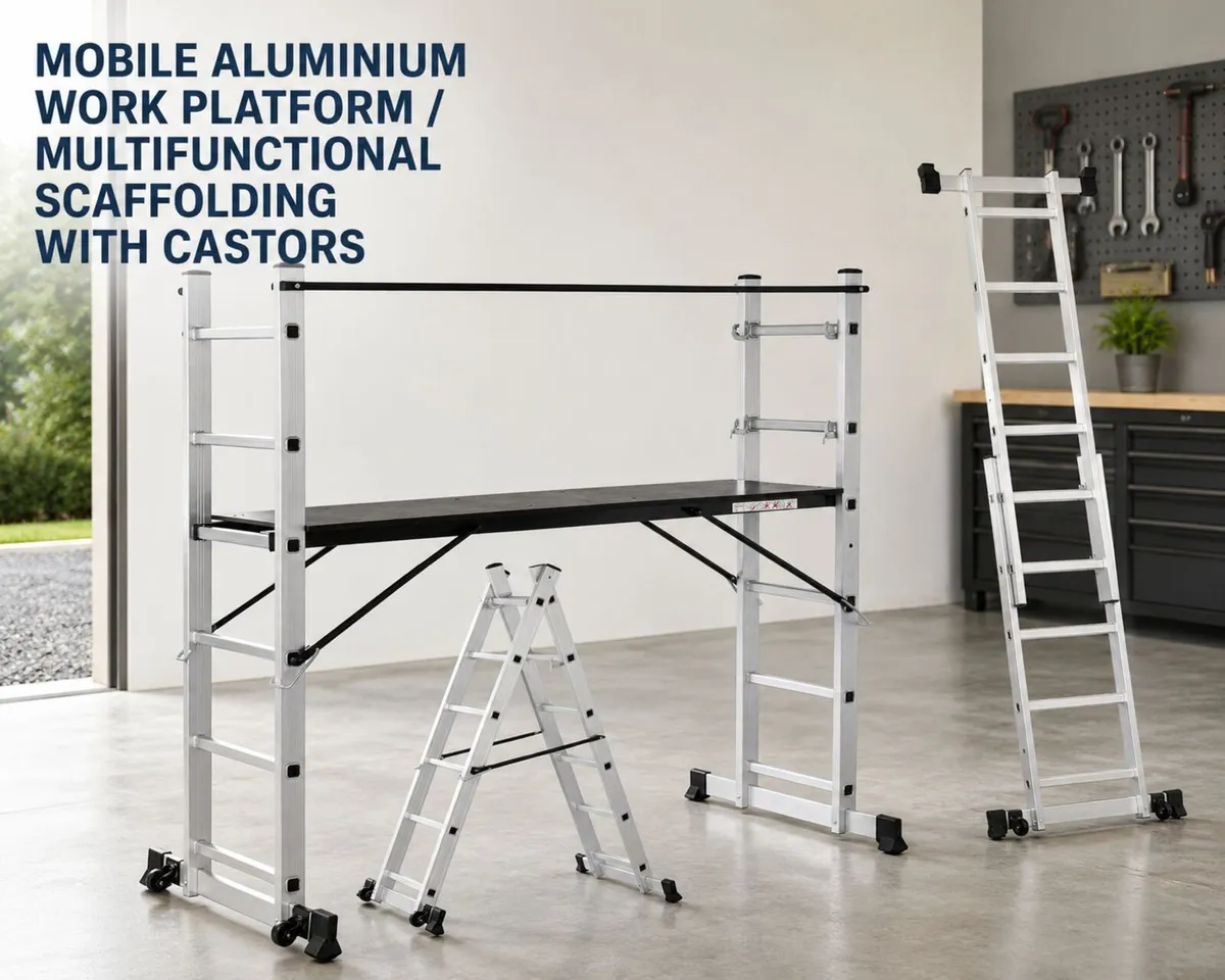 Mobile Aluminium Work Platform 5 in 1 Scaffold To - Image 1